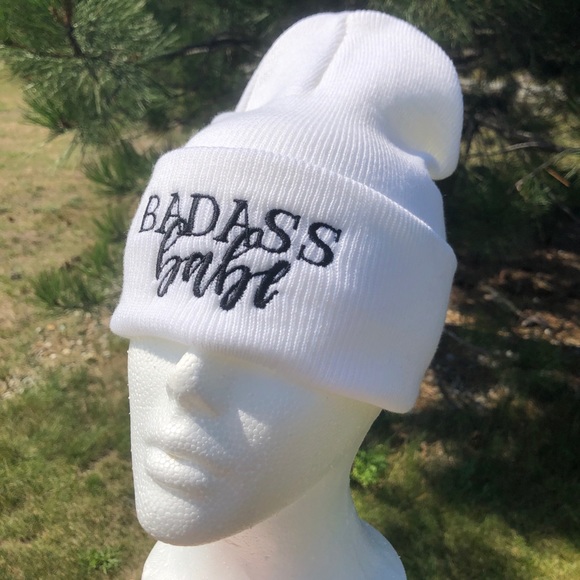 New Exclusive Badass BABE Fold Over Beanie. - Picture 3 of 3